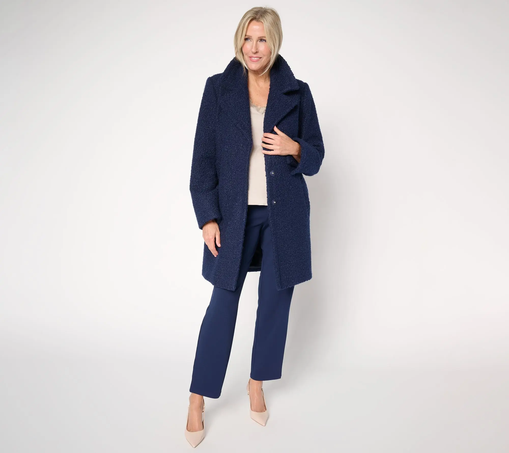 Dennis Basso Regular Everyday Teddy Coat with Snaps