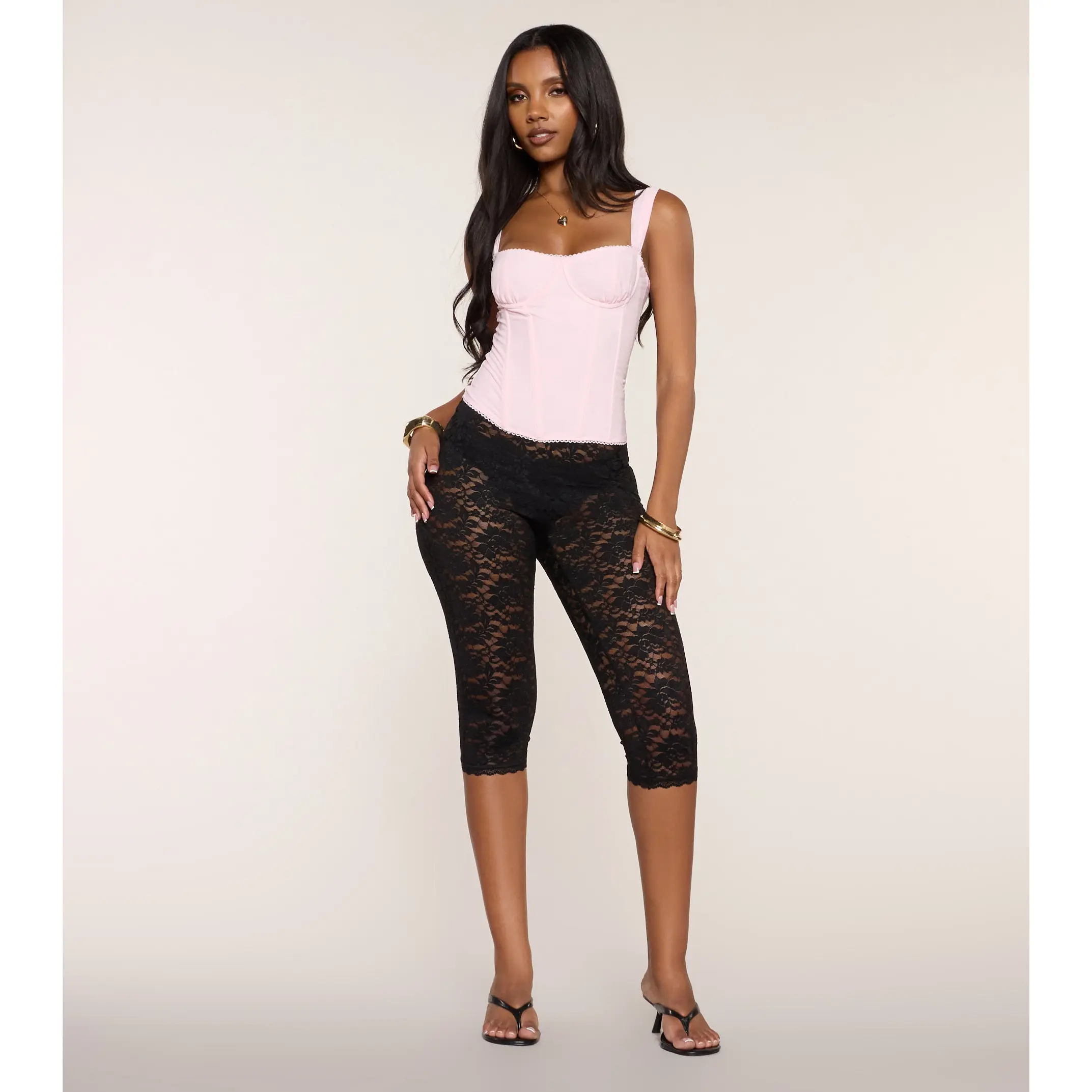 Head Turning Lace Capri Pants