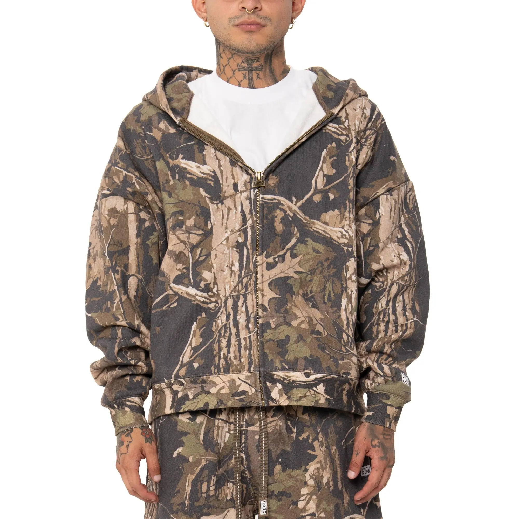 Pro Club Men's Heavywide Fleece Zip-Up Hoodie — Heavyweight Cotton Blend, Relaxed Fit Full-Zip Sweatshirt with Embroidered Logo, Camo & Solid Colors, Sizes XS–3XL, Sweatshirts, Fabric, Smooth, Soft, Menswear, Long Sleeve