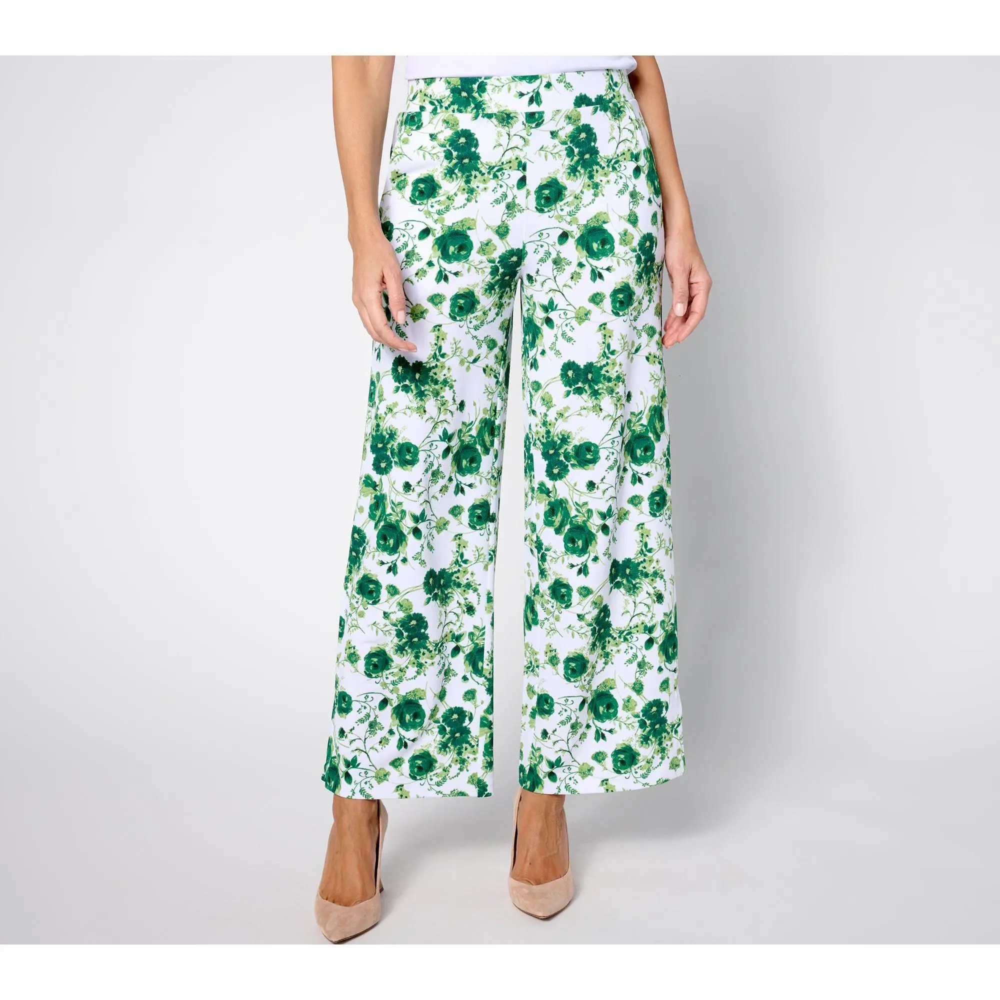 Isaac Mizrahi Live! Regular Printed Pebble Knit Statement Pants