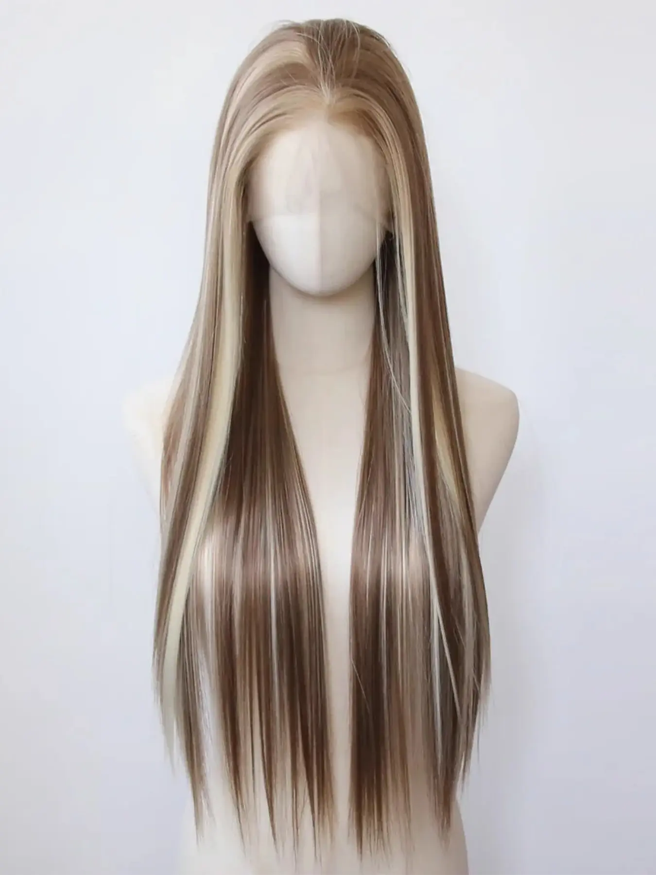 Platinum Highlight Wig 13x4 Lace Front Wigs Synthetic Lace Front Wig High Temperature Fibers Soft Glueless Wigs Synthetic Straight Wig Synthetic Hair Wigs