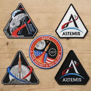 Artemis II NASA Patches | Lunar Mission Embroidery Badge | Moon & Space Explorer Astronaut Patch