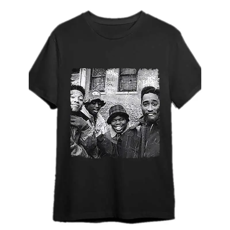 Men's 90s Tupac Hip Hop Movie Graphic Cotton T-Shirt, Round Neck Short-Sleeve Top, Retro Rap Casual Streetwear Fashion Tee with Cast Photo Print, Menswear, Shortsleeve, Tshirt
