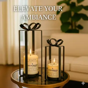 cast iron glass jar scented candles set of 2 Decor decorative