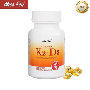 MissPep Vitamin D3 K2 5000IU, 100 mcg K2 MK-7, Dietary Supplement for Bone, Teeth, Muscle and Immune Health Support, K2 D3 Vitamin Supplement