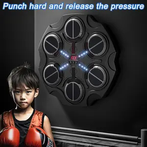 2026 Music Boxing Machine with Smart Scoring, Wall-Mounted Target, Rhythm Lights, 3-Speed Adjustment, and Boxing Gloves – Fitness and Fun Toy for Adults, Boys, and Girls(Black)