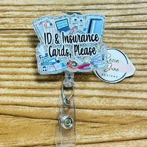 Front Desk ID And Insurance Cards Please Badge Reel