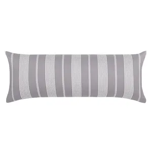 The Grey Striped Seaport Extra Long Lumbar Throw Pillow