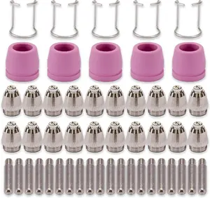 Slag-Resistant Coated Plasma Cutter Torch Tip Nozzles Consumables Kit, 50-Pack, .030" Size, Compatible with SG-55, AG-60 Series, WSD-60