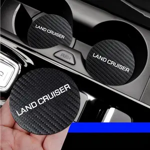 For Toyota land cruiser 2Pcs Car Coaster Water Cup Bottle Holder Anti-slip Pad Mat Silica Gel Bottle Holder Pad