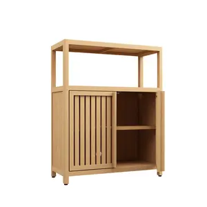 Large Capacity Bamboo Storage Cabinet Furniture for Bathroom Living Room Bathroom Bamboo Storage Cabinet With Shelves