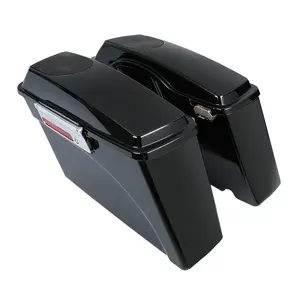TCMT Vivid Black Saddlebags & 5x7" Speaker Lids Fit For Harley Electra Glide 1993-2013 2011