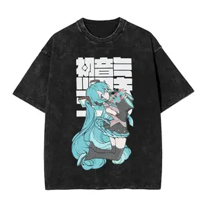 valentine shirts  Hatsune Miku singer music anime  Washed T Shirts Streetwear Novelty T-Shirts  Tee 4Shirt for Men Women Short Sleeve Harajuku