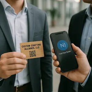 Custom Engraved Real Wood NFC Cards – 5 Premium Wood Types – Custom Digital Business Cards (Ntag213)