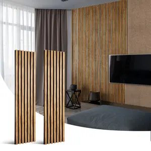 Zebrawood Wood Slat Wall Panel - 2 Pcs Soundproof Wall Panels 47.24"x11.22" for Wall and Ceiling Use with 3D Noise Dampening Features