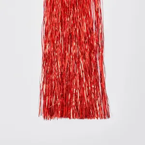 Red Metallic Lametta Christmas Tree Tinsel Holiday Party Decor