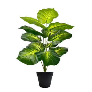1 realistic artificial green money tree plant, tropical foliage decorative tree, year-round use, ideal for indoor and outdoor weddings, hotels, courtyard photography, Father's Day, Mother's Day, Eid, artificial green plant decoration, Artificial plants