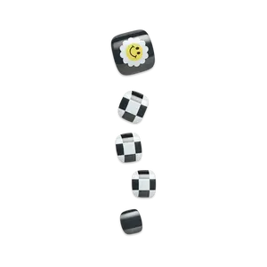 Impress Design No Glue Fake Press On Toenails - Cool It Down | Design, Black, Short, Squoval, Pedicure