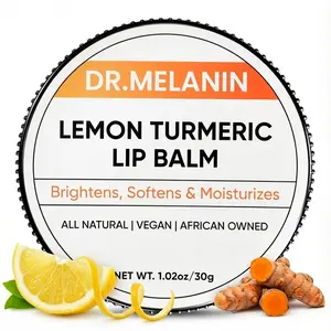 Dr. Melanin Lemon Turmeric Lip Balm - Lip Moisturizer, Lip Brightening Balm, Lip Treatment, Lip Repair, Moisture, Hydrating