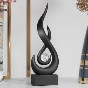Abstract Flame Design Resin Ornament, Modern Art Home Decor, Suitable for Living Room and Office, Unique Desktop Decoration