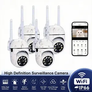 2/4/6Pcs Full HD 2MP Wi-Fi Waterproof Monitoring Camera 355 Degree Night Vision Indoor Outdoor Security System 2.4G Home Surveillance