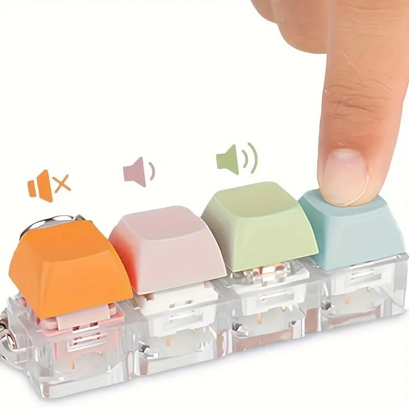 Compact Colorful Appearance Mixed Color Keyboard Switch Tester - Plastic Gaming Fidget Gadget, Portable Stress Relief Accessory for Office Adults
