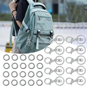 100pcs Open Jump Rings 30pcs Lobster Claw Clasps Keychains for DIY Craft Jewelry Making,Metal Lobster Clasp