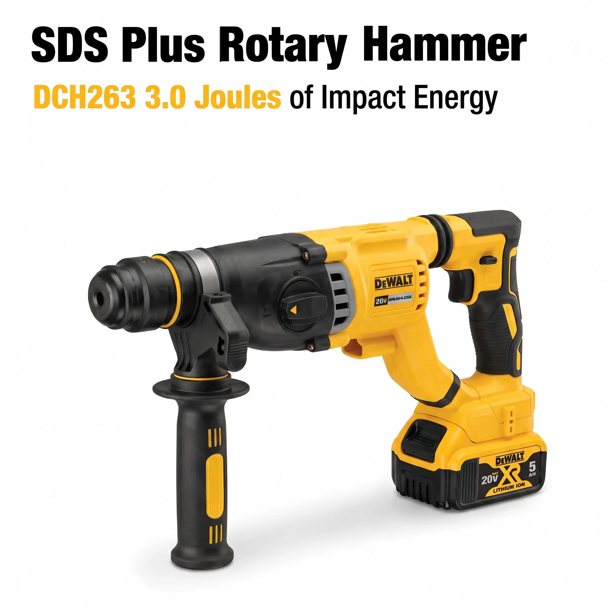 DeWalt DCH263 brushless Rotary Hammer 4-mode drive control
