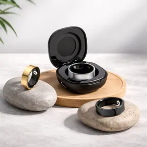 R09+ Smart Ring Bluetooth Waterproof - Body Temperature, Gesture Sensing, Step Counter, Sleep Quality, Blood Oxygen, Heart Rate, HRV, Calories Burned Unisex Wearable Monitor for Men Women Gift Health Tracker Rechargeable Fitness Tracking Ring