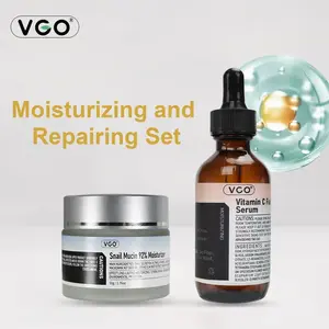 VGO Anti-Aging Vitamin C Serum + Snail Mucin 92% Firming Cream Set - Reduces Wrinkles & Boosts Elasticity, Enhances Natural Glow for All Skin Types