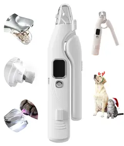 2-in-1 pet nail clipper and grinder, dog nail clipper trimmer, ultra quiet electric nail set, rechargeable, suitable for trimming toes and claws of dogs and cats of all sizes