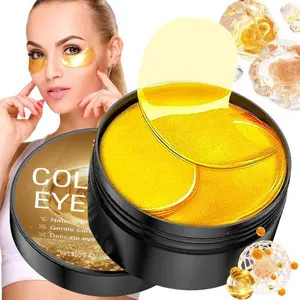 60PCS 24K Gold Under Eye Mask, Hyaluronic Acid & Collagen Eye Patches, Hydrating Moisturizing, Brightening and Firming Eye Care for Daily Use