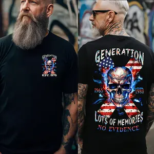 [KingZlia] Generation X American Skull Custom Year Gen X T-shirt, 100% Cotton Top Unisex Comfort Womenswear Menswear