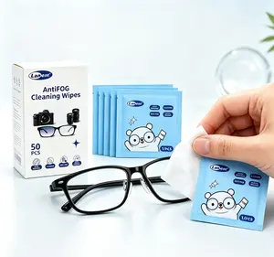 50Pcs Anti Fog Lens Wipes Portable Individually Packed for Eyeglasses Sunglasses Screen Camera Lenses