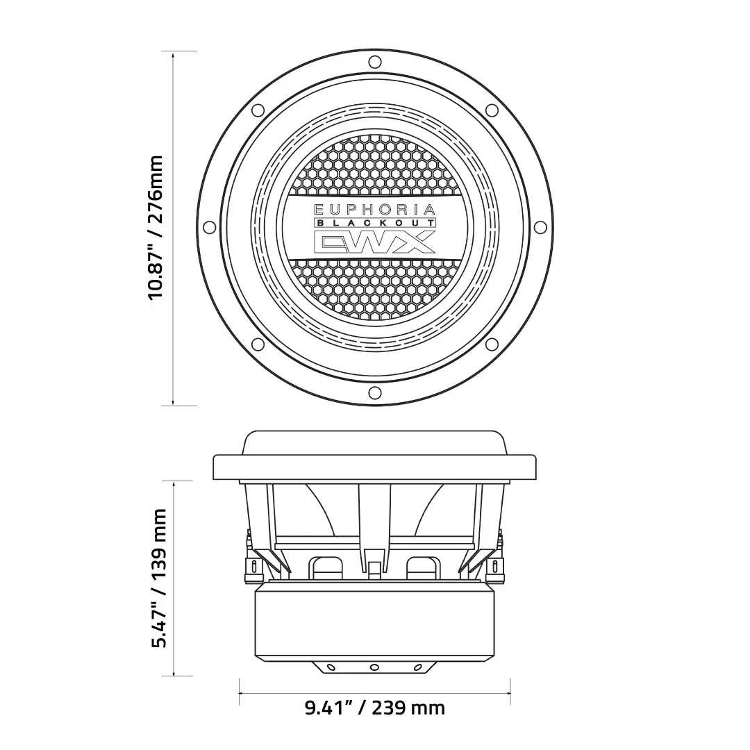 EWXB10D2 : 10" Dual 2-Ohm Subwoofer Black Out Edition