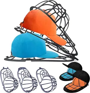 Hat Washer Cage, Upgradedd Baseball Cap Washer for Dishwasher/Washing Machine, Hat Cleaner Protector Fit for Adult and Kids Hats, Black Accessories Cleaning