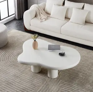 White Cloud Shape Coffee/Tea End table , Cute Irregular Shaped Modern Table