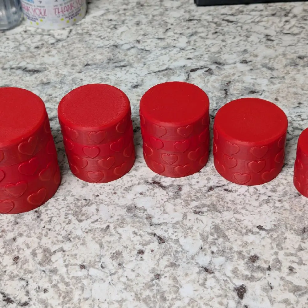 Red Heart Jar | Screw-Top Storage Container for Small Glass Bottles