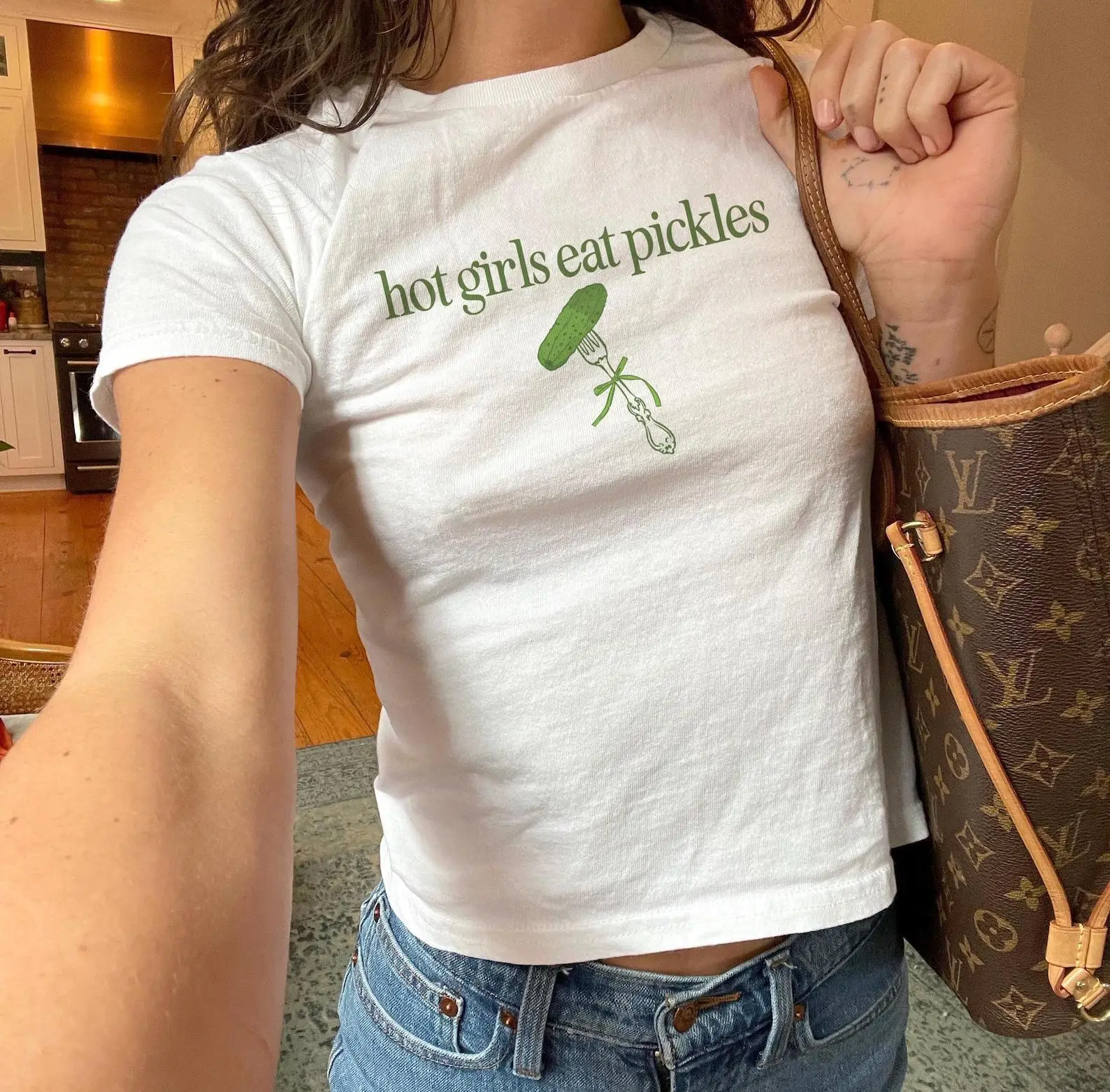 Pickle Baby Tee Coquette Baby Tee 90s Baby Tee Pickles Shirt Pickle Shirt Dill Pickle Vegan Shirt Vegetable Shirt Funny Foodie Shirt