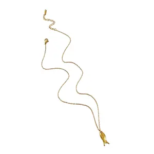 Waterproof Jewelry Fish Pendant Necklaces Stainless Steel Gifts for Women