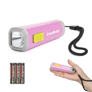 #Summervibes EverBrite Kids Flashlight, Mini LED Flashlight, Plastic Torch Use for Emergencies, Camping, Outdoor with Lanyard 3AAA Battery Included, Pink