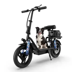 Adult Electric Dual Suspension Scooter with 500W Motor, 14'' Tires, 22 mph Top Speed, 27/49 Mi Range, Foldable Design, Digital Display, Cruise Control, Rear Seat Box, Adjustable Handlebars, Portable Commuter for Sports & Outdoor Fitness