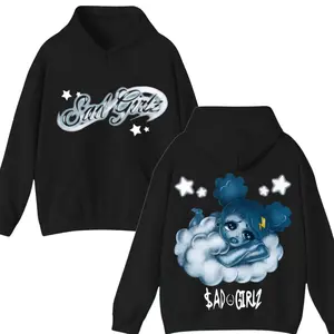 Sad Girlz Graphic Hoodie, Cloudy Anime Art Design, Unisex Streetwear, sad girlz junior h merch,junior h merch, junior h shirt, Trendy Womenswear Menswear Top
