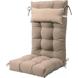 NAVINE  Rocking Chair Cushion With Headrest, Thickened Patio Chair Cushion With Headrest, 30×19.6×5.14 Inches, Glider Rocker Replacement Cushions with Headrest and Ties, Waterproof & UV-Protected, for Indoor Outdoor,