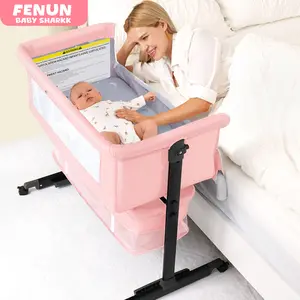 Baby Bassinet, Baby Basinet Bedside Sleeper, Easy to Fold Portable Crib Side Bassinet new Style Girl/boy bassinets, bedside bassinet