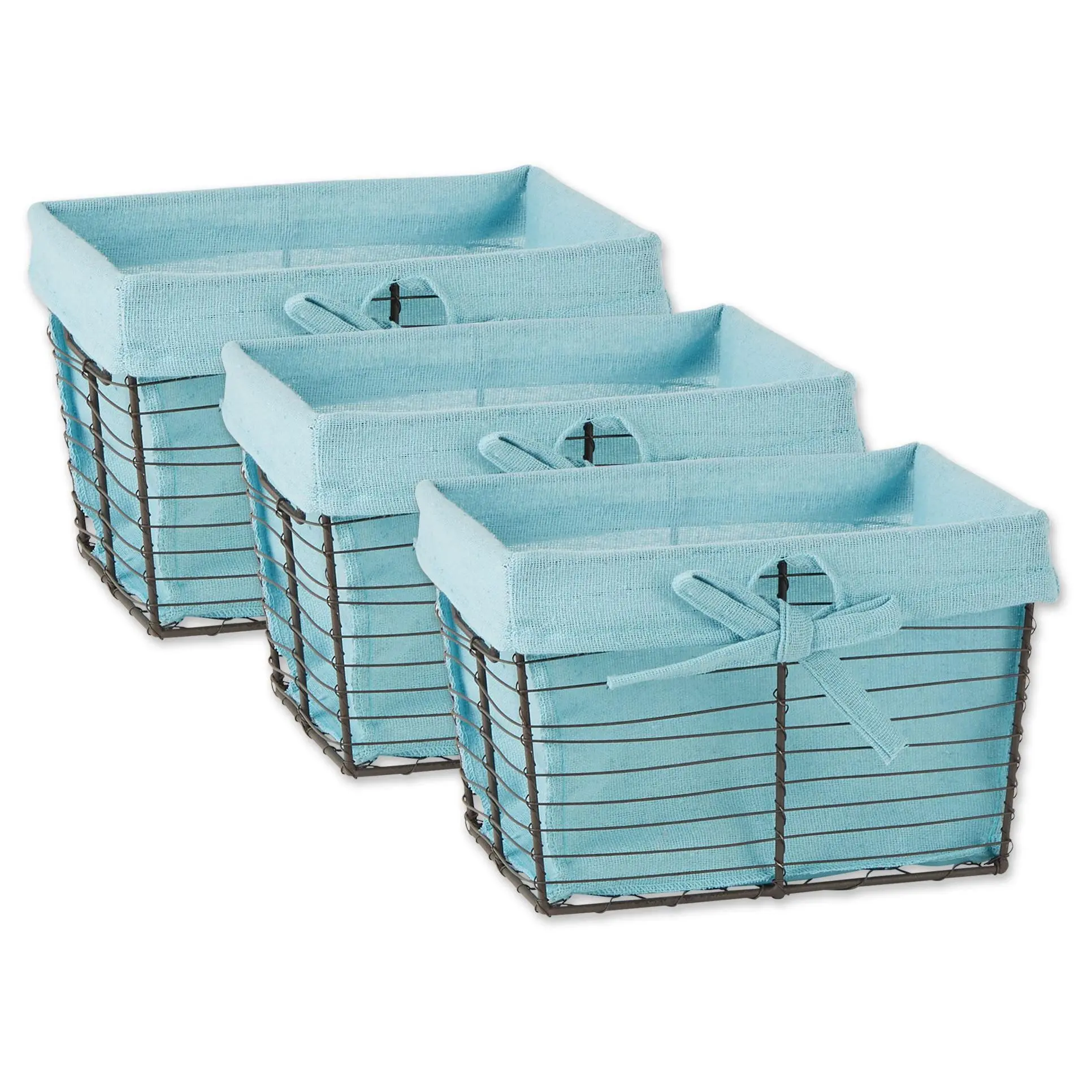Design Imports S/3 Vintage Chicken Wire Baskets w/Liners