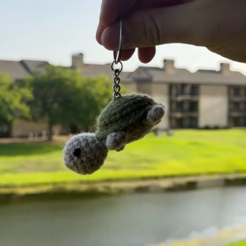 Handmade Green Turtle Crotchet Keychain