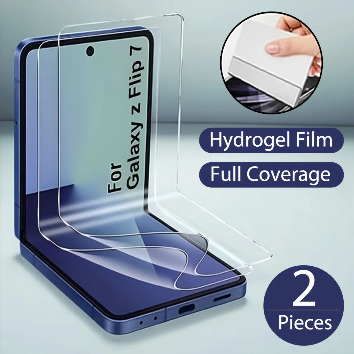 2 Pcs Hydrogel Screen Protector for Samsung Galaxy Z Flip 7/6/5/4/3/5g, Clear HD Soft Tpu Protective Film, Durable Tpu Protector, Not Tempered Glass, Smartphone Protector