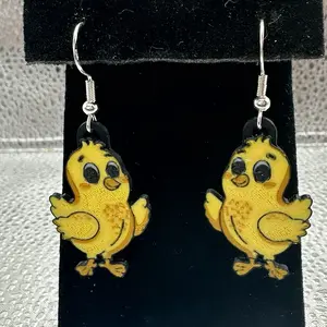 Chick Earrings with Sterling Silver Hooks