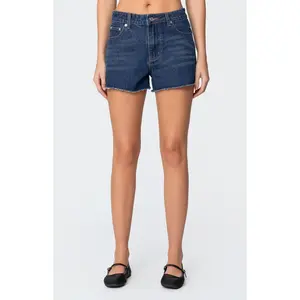 Edikted Women's Sahara High Rise Denim Shorts